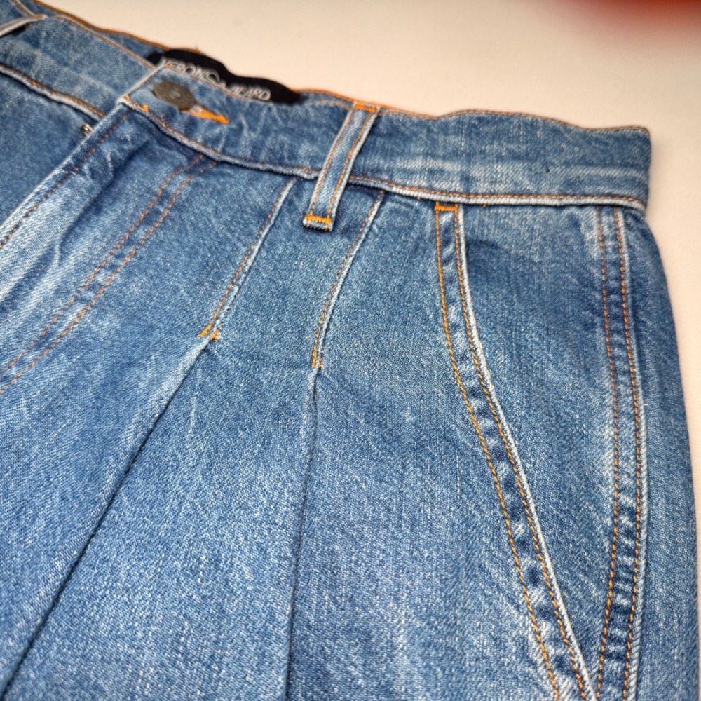 Veronica Beard Mia Wide Leg Trouser Jeans 28 High Rise Blue Pleated Capsule - Picture 13 of 13